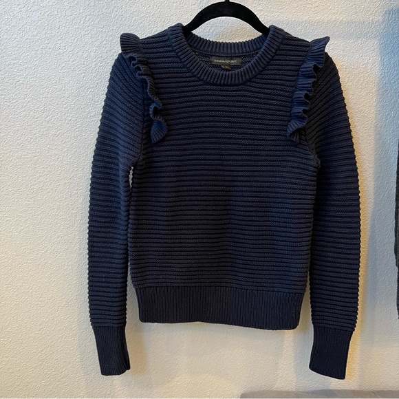 BANANA REPUBLIC Navy Ribbed Sweater - Picture 1 of 7